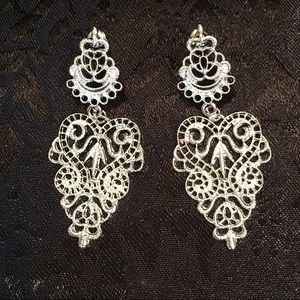 Silver Filigree Earrings-NWOT